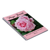 Roze Heirloom Roos Prayer Journal Notitieboek (Rechterzijde)