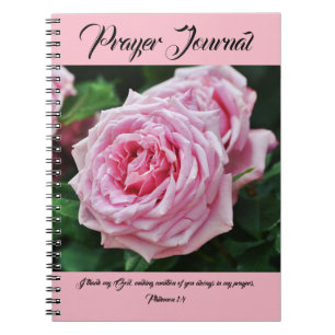Roze Heirloom Roos Prayer Journal Notitieboek