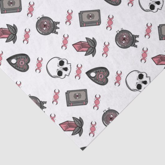 Roze heks Gothic Triple Moon Pattern Tissuepapier (Detail)