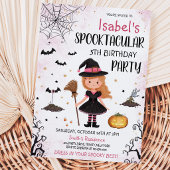 Roze Heks Halloween Verjaardag Kaart