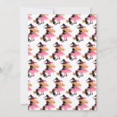 Roze heks Halloween verjaardag uitnodiging (Achterkant)