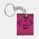 Roze heks Halloween vorm Sleutelhanger (Voorkant Links)