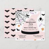 Roze heks Pet Halloween elk jaar Kaart (Voorkant / Achterkant)