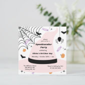 Roze heks Pet Halloween elk jaar Kaart (Staand voorkant)