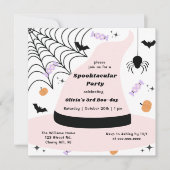 Roze heks Pet Halloween elk jaar Kaart (Voorkant)