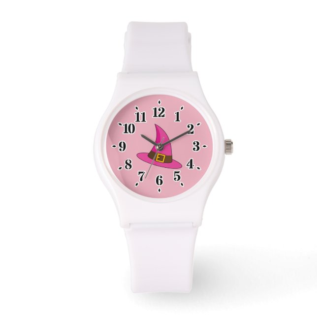 Roze Heks Pet Horloge (Voorkant)