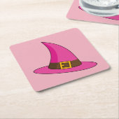 Roze Heks Pet Kartonnen Onderzetters (Schuin)