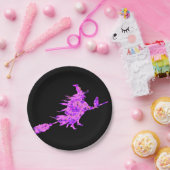 Roze heks spatten verf papieren bordje (Feest)