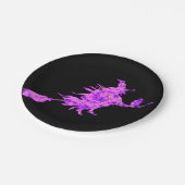 Roze heks spatten verf papieren bordje (Gekanteld)