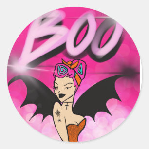 Roze heks sticker