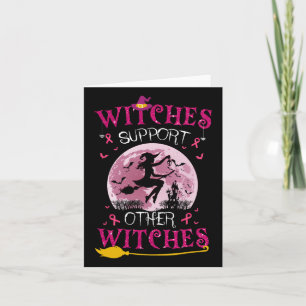 Roze Heksen Halloween Kanker Borst Bewustzijn Sup Kaart