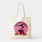 Roze Heksen Katten Halloween Schattige Sweetie Tote Bag (Achterkant)