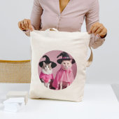 Roze Heksen Katten Halloween Schattige Sweetie Tote Bag