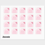 Roze helder bloem sticker bruiloft feest cadeautag (Vel)
