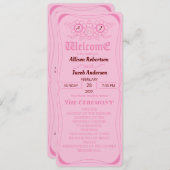 Roze Helder en vet huwelijksprogramma (Voorkant / Achterkant)