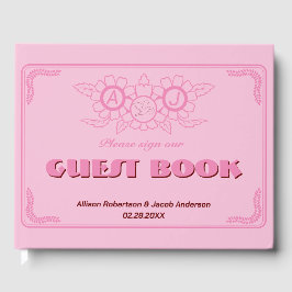 Roze Helder en vet Wedding Guest Book Gastenboek