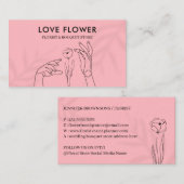 Roze, helder, waarop de ventilator met handen word visitekaartje (Voorkant / Achterkant)