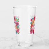 Roze helder wilde bloem bruiloftsdouche glas (Links)