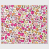 Roze heldere babydamesdouche voor verpakkingspapie cadeaupapier (Vlak)