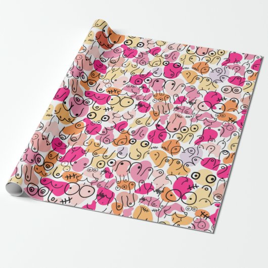 Roze heldere babydamesdouche voor verpakkingspapie cadeaupapier (Uitgerold)