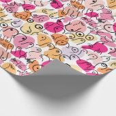 Roze heldere babydamesdouche voor verpakkingspapie cadeaupapier (Hoek)