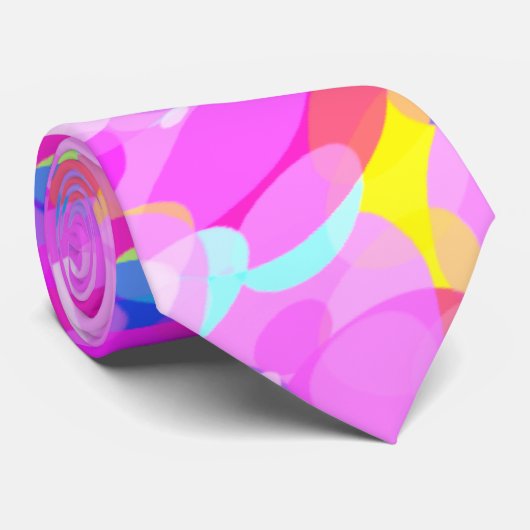 Roze, heldere, boze Stropdas (Opgerold)