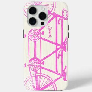 roze heldere kleuren - Bike Pattern Iphone 15 Pro Max Hoesje