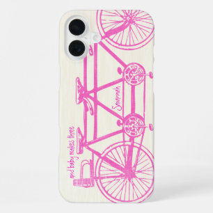 roze heldere kleuren - Bike Pattern Iphone 16 Plus Hoesje