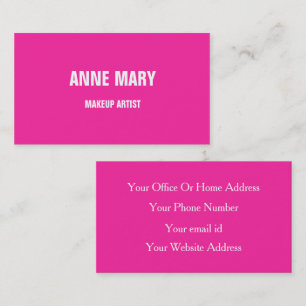 Roze, heldere make-up, artistieke schoonheidshair, visitekaartje