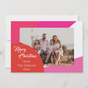 Roze & heldere niet-traditionele kerst Kaart