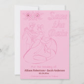 Roze Heldere & vette bruiloft Save the Date (Voorkant)