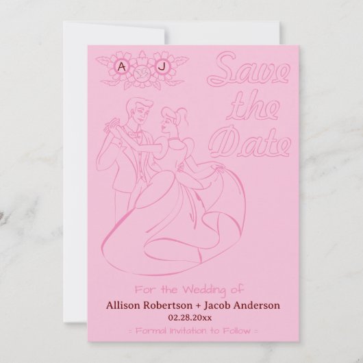 Roze Heldere & vette bruiloft Save the Date (Voorkant)