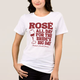 Roze hele dag bordeauxrode bruidsuitnodiging Tri-Blend shirt