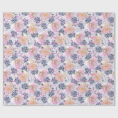 Roze hellebore Flowers Berries & Ribbons on White Cadeaupapier (Vlak)