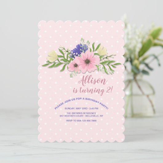 Roze Hellingsuitnodiging Kaart (Staand voorkant)