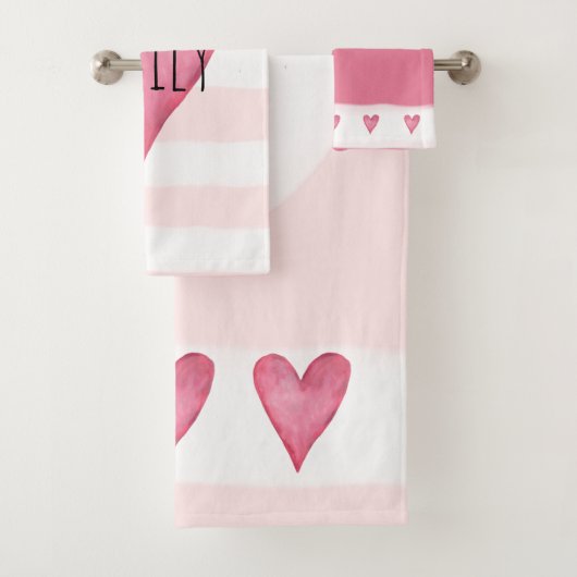 Roze hematocriet Baby Liefde met naam Bad Handdoek (Insitu)