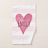 Roze hematocriet Baby Liefde met naam Bad Handdoek (Handdoek)