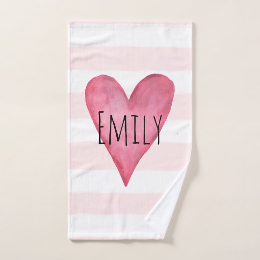 Roze hematocriet Baby Liefde met naam Bad Handdoek (Handdoek)