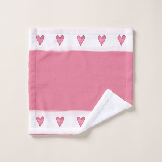 Roze hematocriet Baby Liefde met naam Bad Handdoek (Wasdoekje)