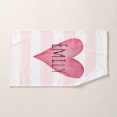 Roze hematocriet Baby Liefde met naam Bad Handdoek (Handdoek)