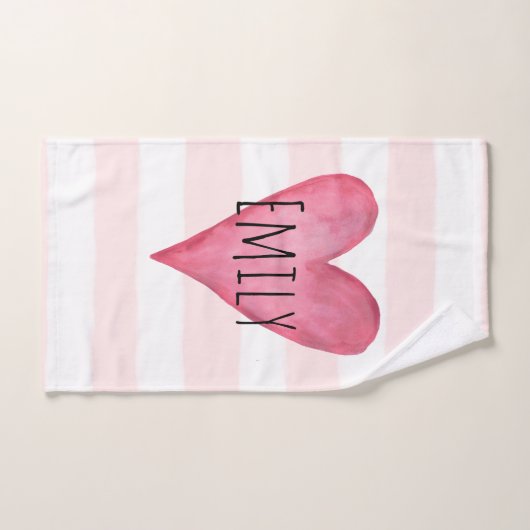 Roze hematocriet Baby Liefde met naam Bad Handdoek (Handdoek)