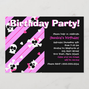 Roze hemdjes en harten Birthday Party Kaart