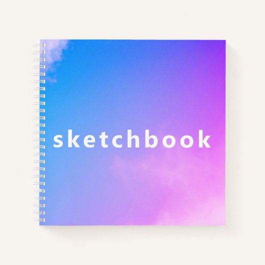 Roze Hemel Achtergrond Vierkante Spiraalvormige Ku Notitieboek (Voorkant)