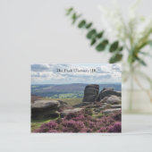 Roze hemel en steen briefkaart (Staand voorkant)