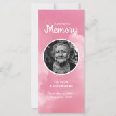 Roze Hemel Hemel Memoriale Gebedsfoto bladwijzer (Voorkant)