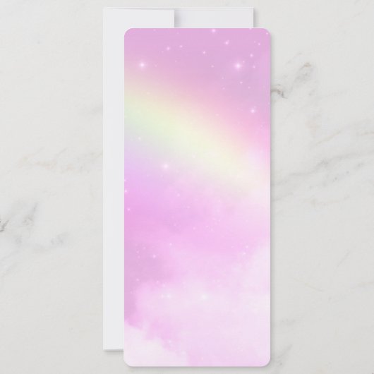 Roze Hemel met Citroen Geel Regenboog Bruiloft Men Kaart (Achterkant)