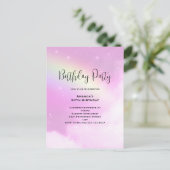 Roze Hemel met Citroen Geel Regenboog Verjaardag U Briefkaart (Staand voorkant)