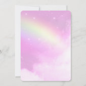 Roze Hemel met Citroen Gele Regenboog Bruiloft Kaart (Achterkant)