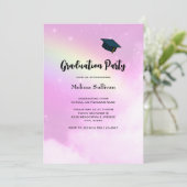 Roze Hemel met Citroengeel Regenboog Afstuderen Kaart (Staand voorkant)