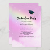 Roze Hemel met Citroengeel Regenboog Afstuderen Kaart (Voorkant / Achterkant)